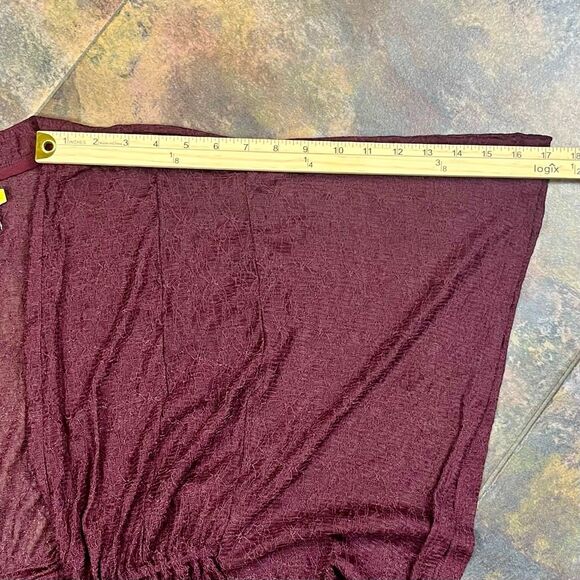 Lyssé Burgundy Women's Sheer Open Front Kimono Cardigan XL - Picture 4 of 12